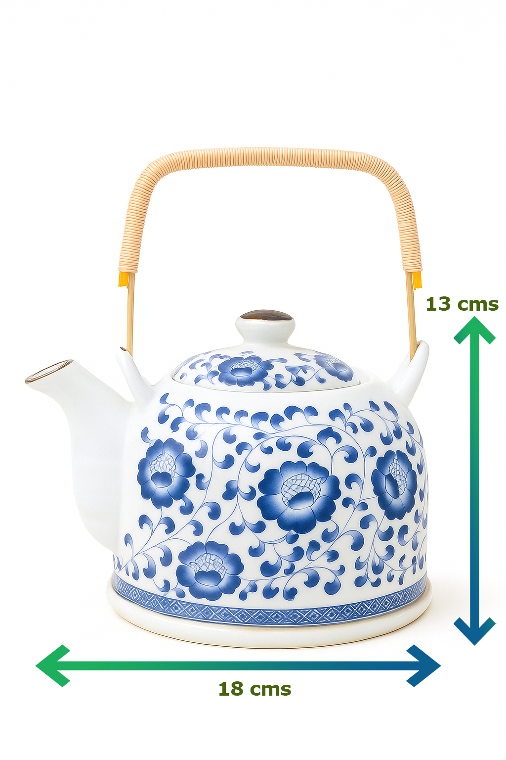 Imported Porcelain Kettle (18 cm × 13 cm) | Hand-Painted Ceramic Tea Pot | Available in 3 Designs