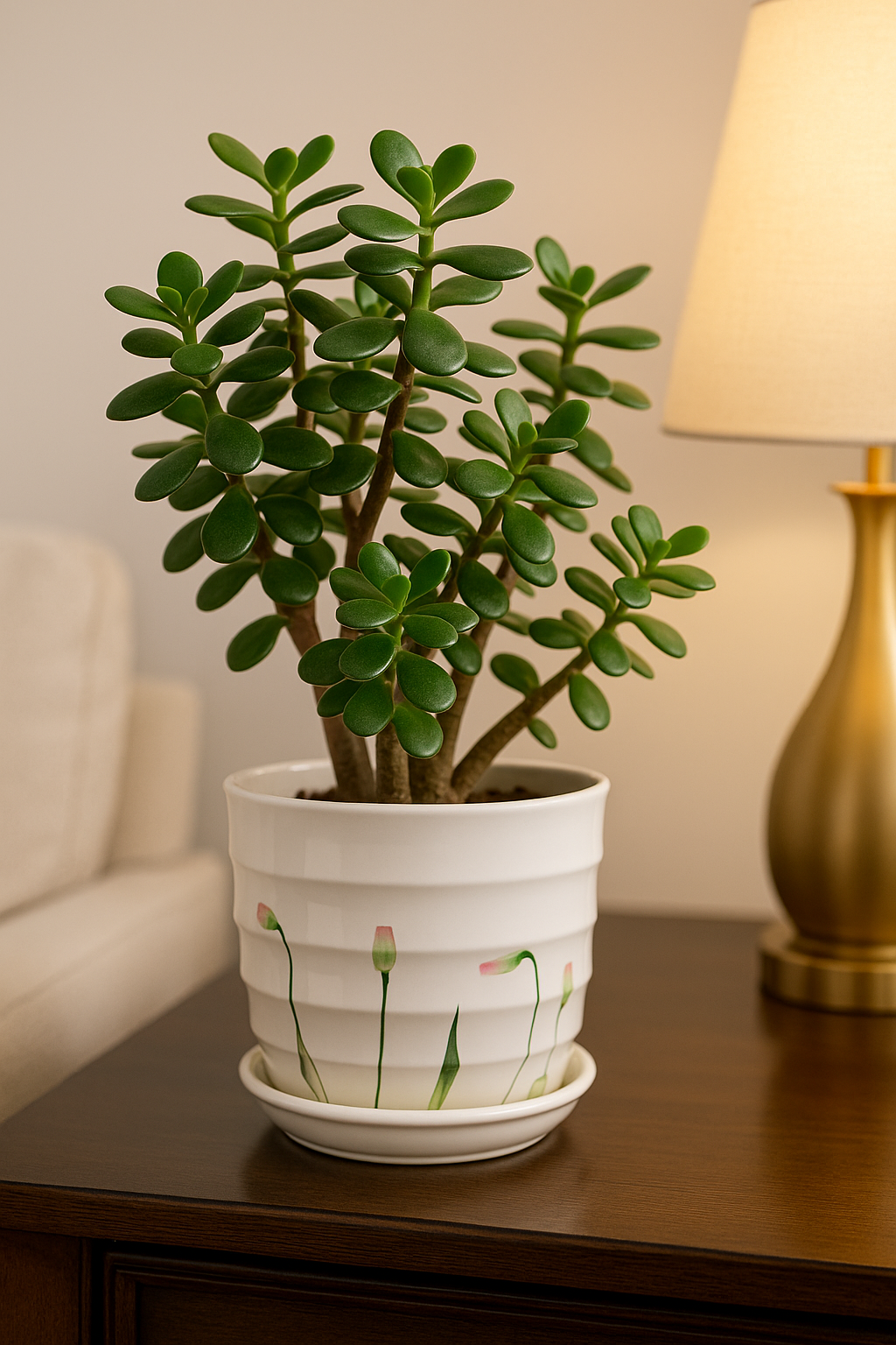Luxury Handcrafted White Ceramic Planter with Floral Detailing – 5x6 Inch | Elegant Indoor Plant Pot | HouseOfEleganceHub | Premium Export Collection | Designer Planter for Home & Office Décor