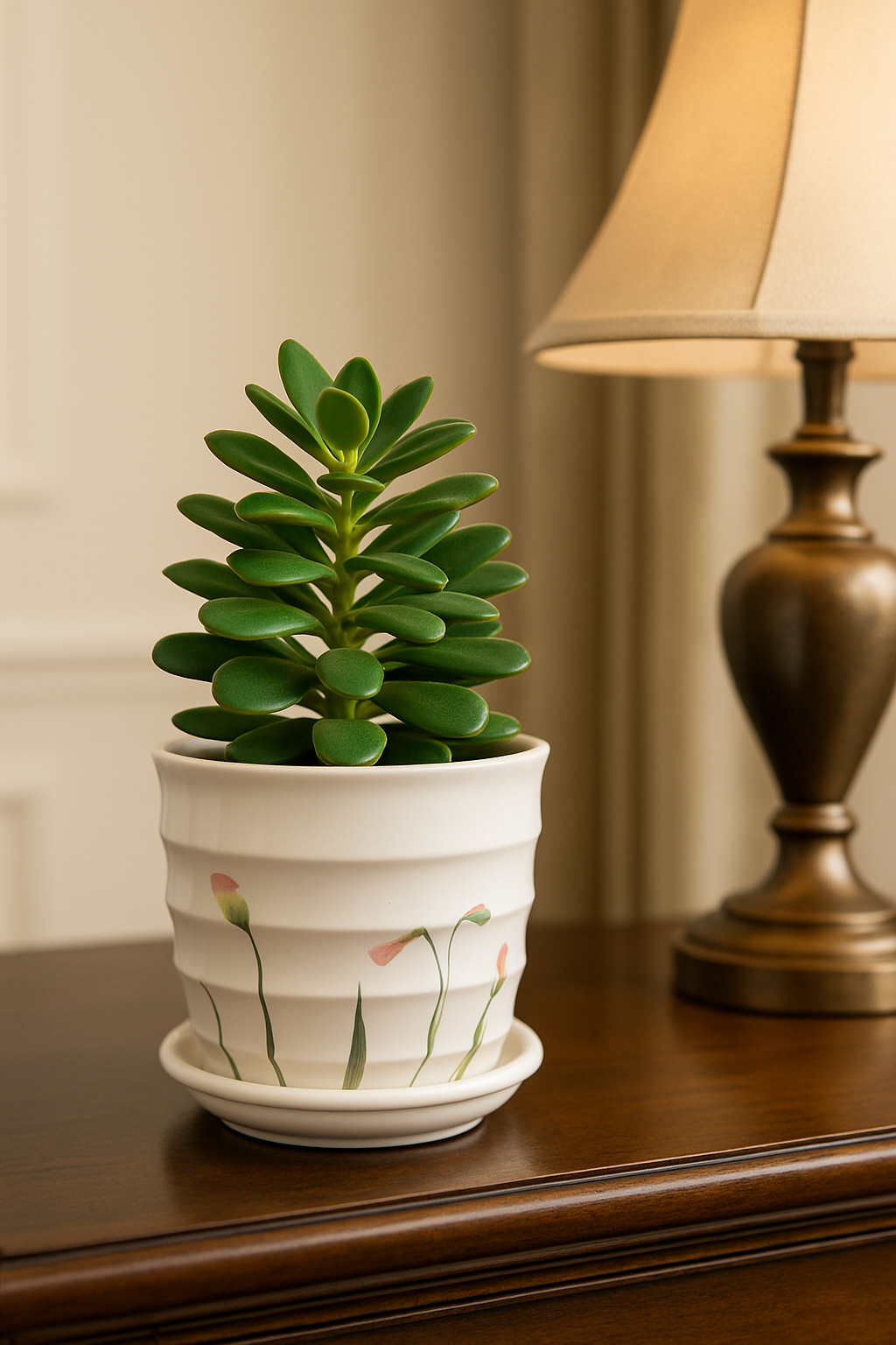 Luxury Handcrafted White Ceramic Planter with Floral Detailing – 5x6 Inch | Elegant Indoor Plant Pot | HouseOfEleganceHub | Premium Export Collection | Designer Planter for Home & Office Décor