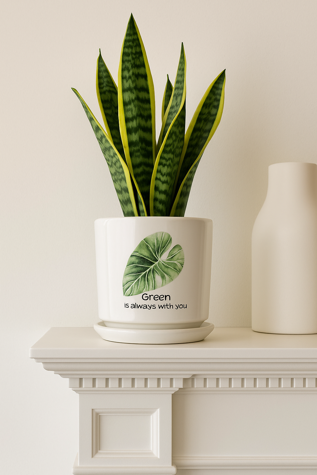 Luxury Handcrafted White Ceramic Planter with Leaf Motif – 5x6 Inch | Elegant Indoor Plant Pot | HouseOfEleganceHub | Premium Export Collection | Designer Planter for Home & Office Décor