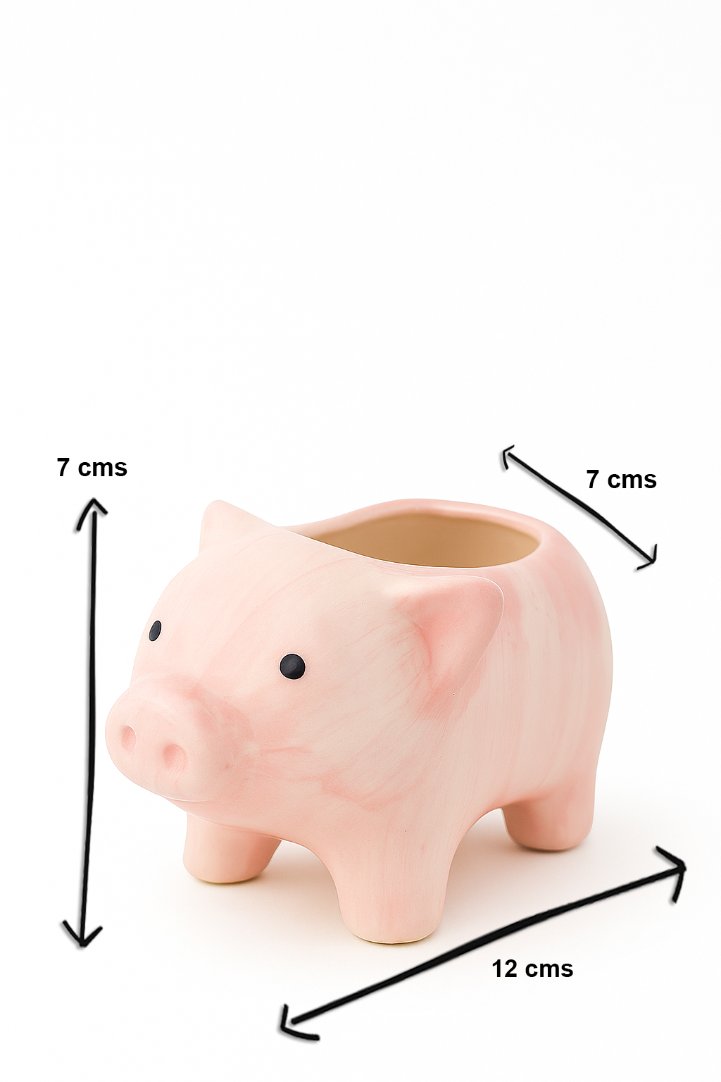Cute Pig Ceramic Planter |Mini Animal Succulent Pot for Home Décor