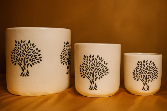 Tree Printed Planter (Set of 3)