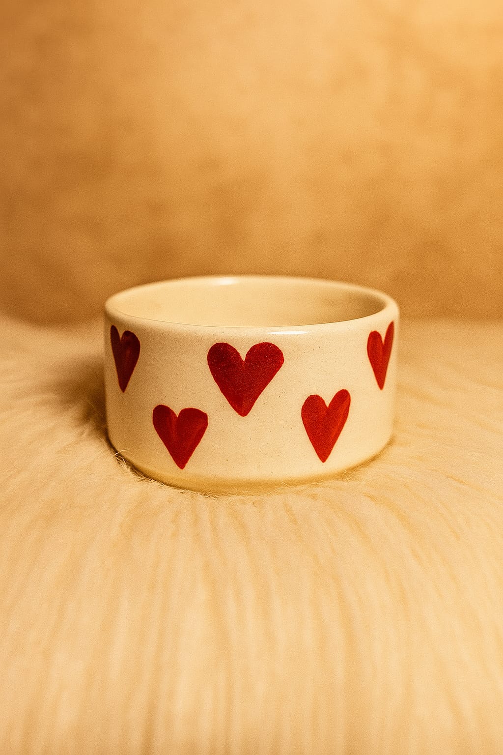 Handpainted Heart-Shaped Ceramic Dip Bowl / Chutney Bowl