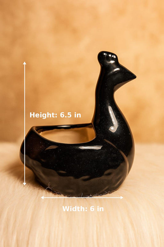 Ceremic Peacock Black Planter
