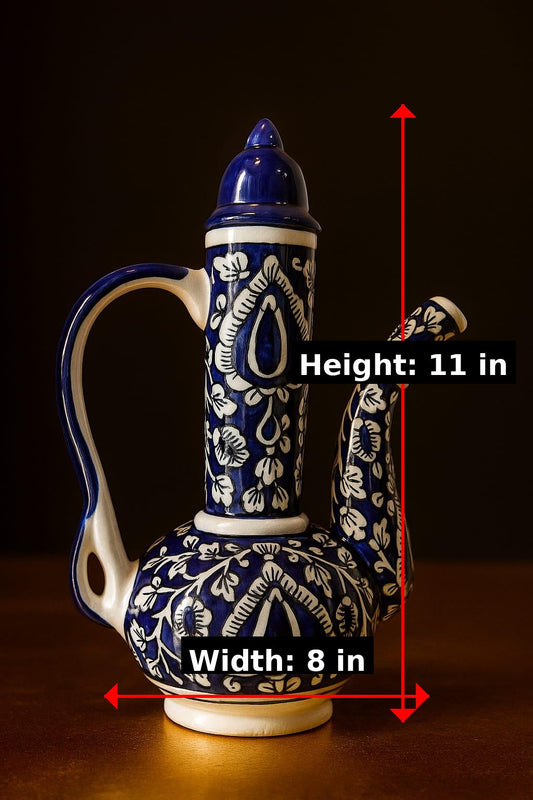 Handcrafted Blue Pottery Ewer – Timeless Artistry