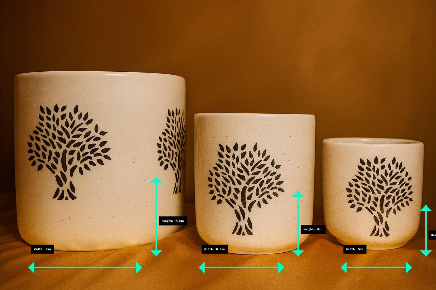 Tree Printed Planter (Set of 3)