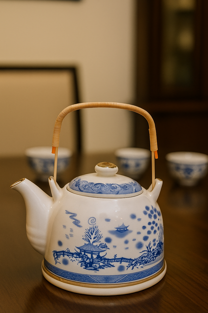 Imported Porcelain Kettle (18 cm × 13 cm) | Hand-Painted Ceramic Tea Pot | Available in 3 Designs