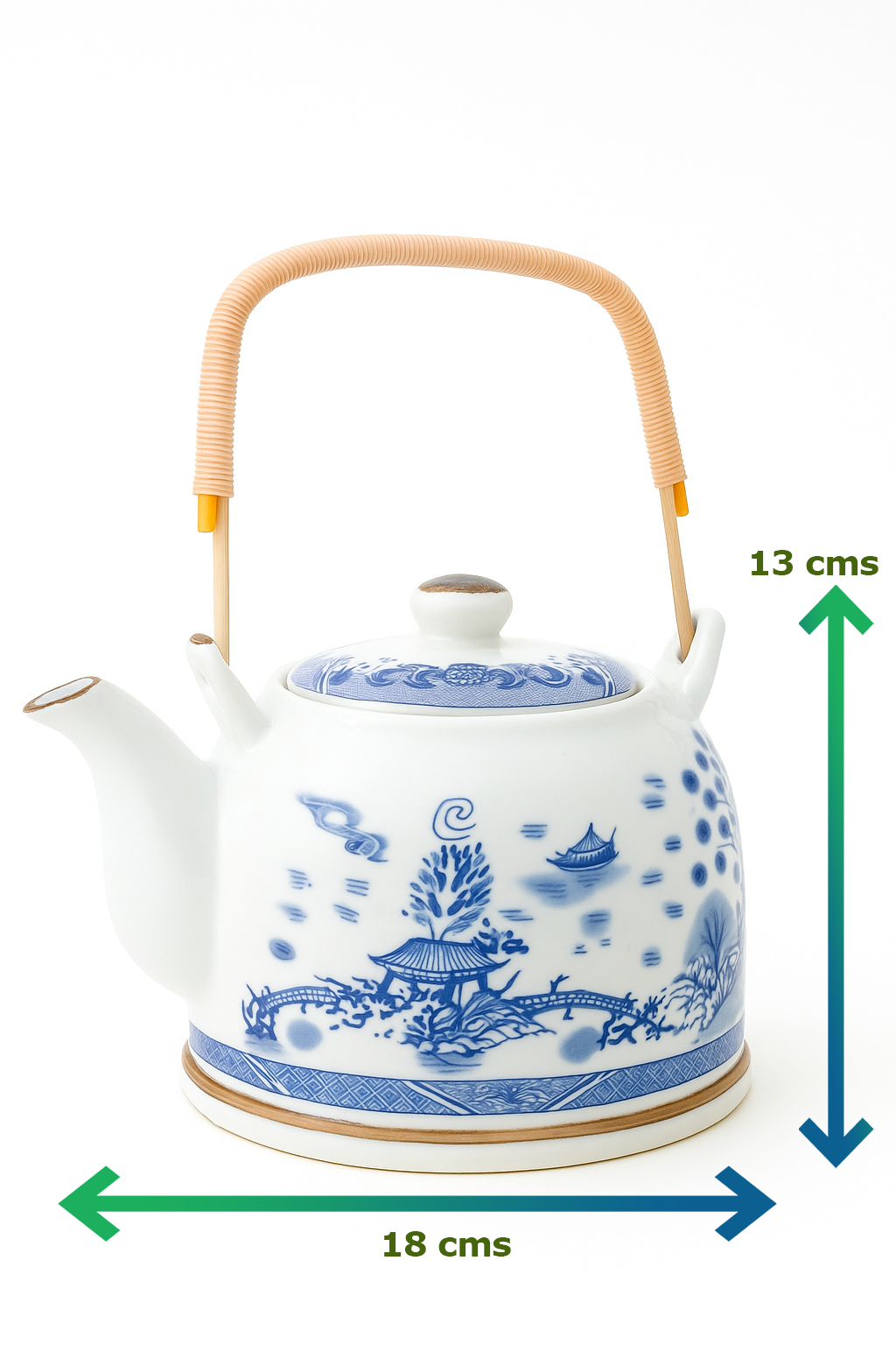 Imported Porcelain Kettle (18 cm × 13 cm) | Hand-Painted Ceramic Tea Pot | Available in 3 Designs