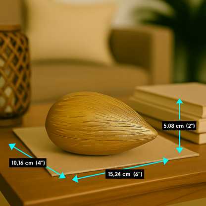 Golden Brass Almond Decorative Accent | Luxury Home Table Decor