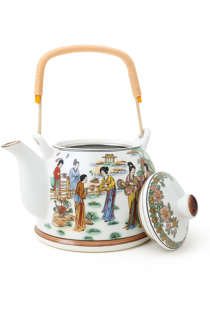 Imported Porcelain Kettle (18 cm × 13 cm) | Hand-Painted Ceramic Tea Pot | Available in 3 Designs