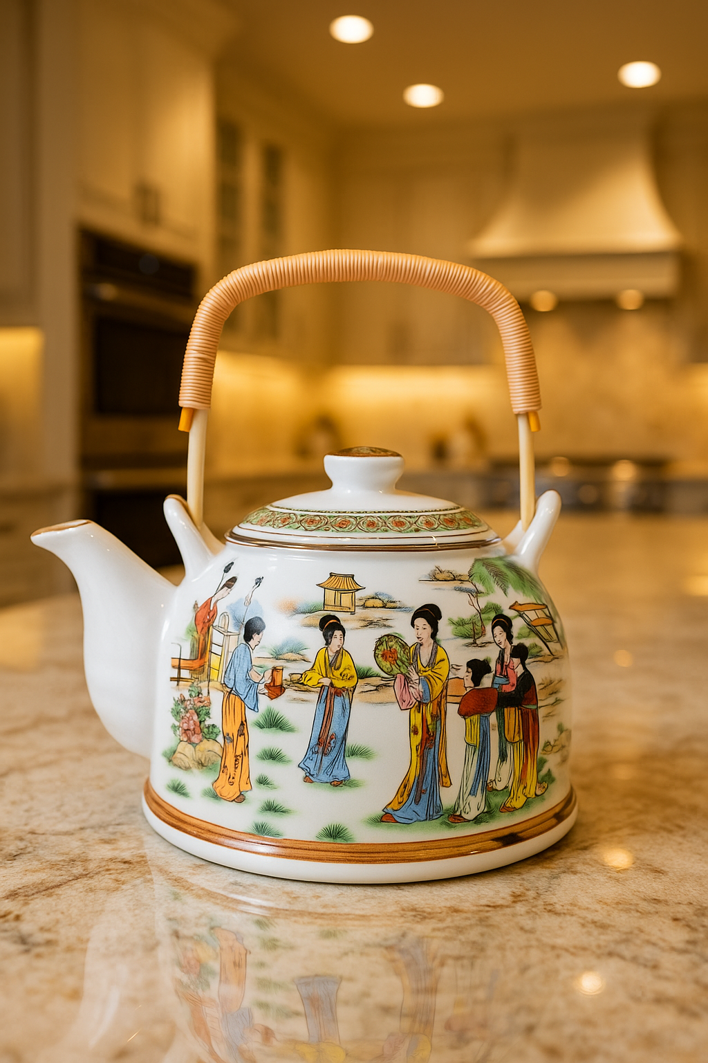 Imported Porcelain Kettle (18 cm × 13 cm) | Hand-Painted Ceramic Tea Pot | Available in 3 Designs