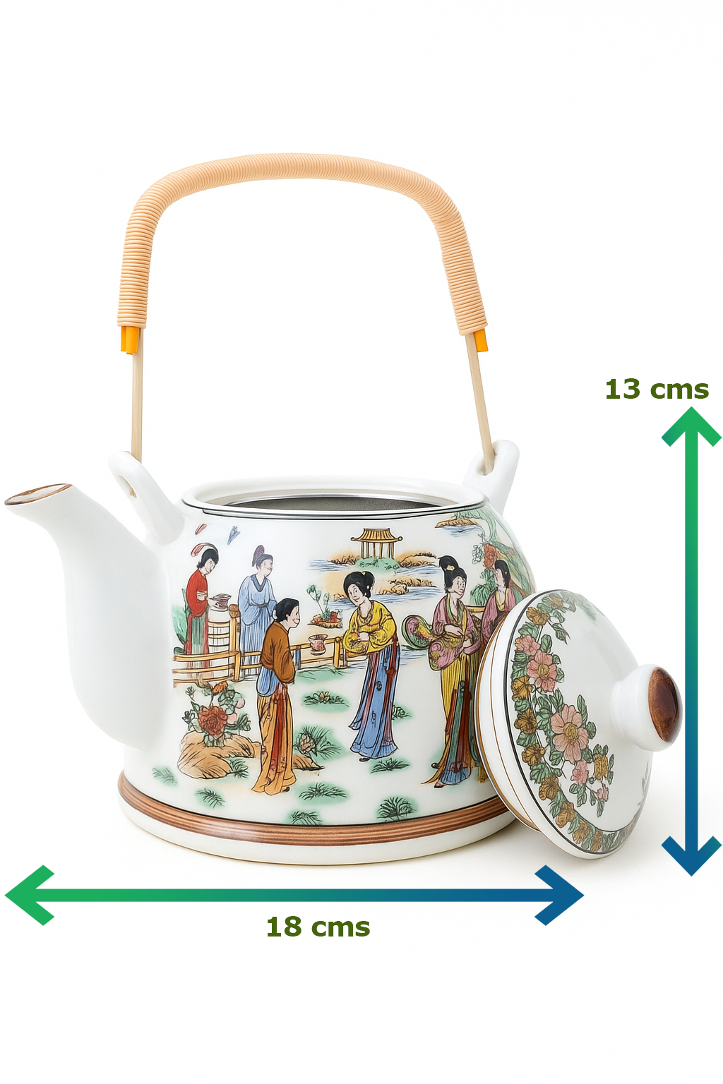 Imported Porcelain Kettle (18 cm × 13 cm) | Hand-Painted Ceramic Tea Pot | Available in 3 Designs