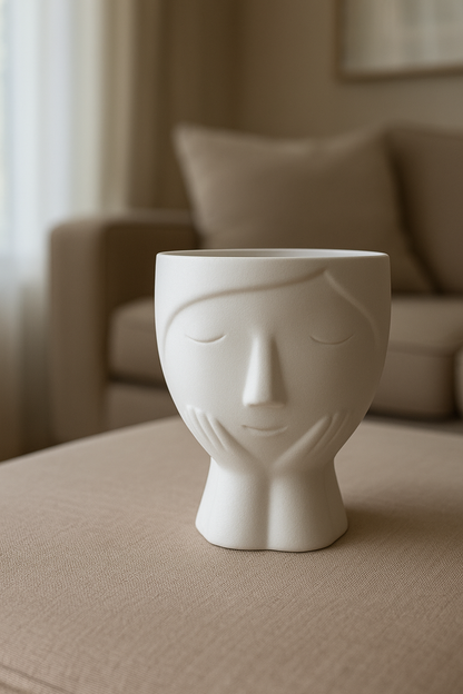 Ceramic Face Vase Planters – Artistic Head Shaped Pots | Set of 3 | Modern Home Décor
