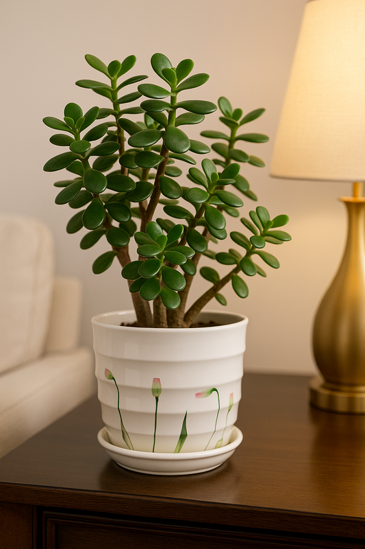 Luxury Handcrafted White Ceramic Planter with Floral Detailing – 5x6 Inch | Elegant Indoor Plant Pot | HouseOfEleganceHub | Premium Export Collection | Designer Planter for Home & Office Décor