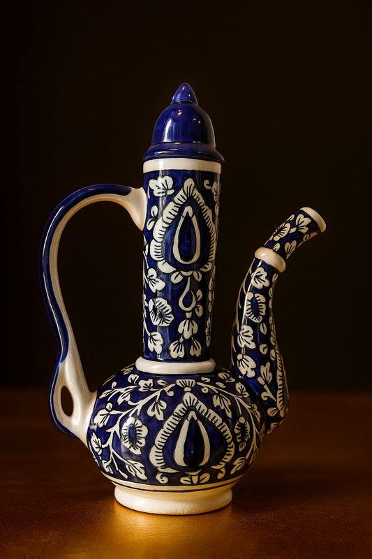Handcrafted Blue Pottery Ewer – Timeless Artistry