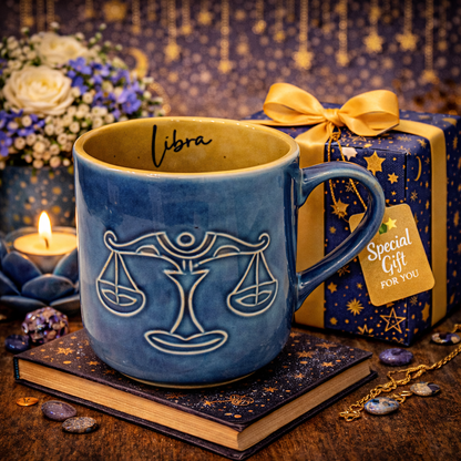 House of Elegance Hub Zodiac (Zodiac Sign) Ceramic Coffee Mug | 330 ml Handcrafted Astrology Cup | Premium Glazed Tea & Coffee Mug | Unique Gift for (Zodiac Sign) Lovers