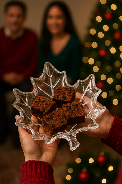 Maple Leaf Shaped Glass Plate | Decorative Serving & Center Table Tray | 22 cm × 20 cm