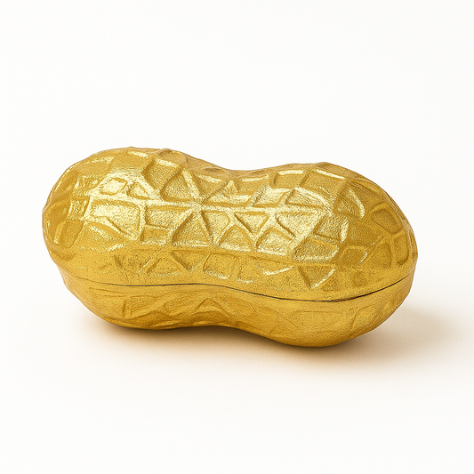 Golden Brass Peanut Shaped Serveware Bowl | Decorative Storage & Table Accent | Luxury Home & Table Decor