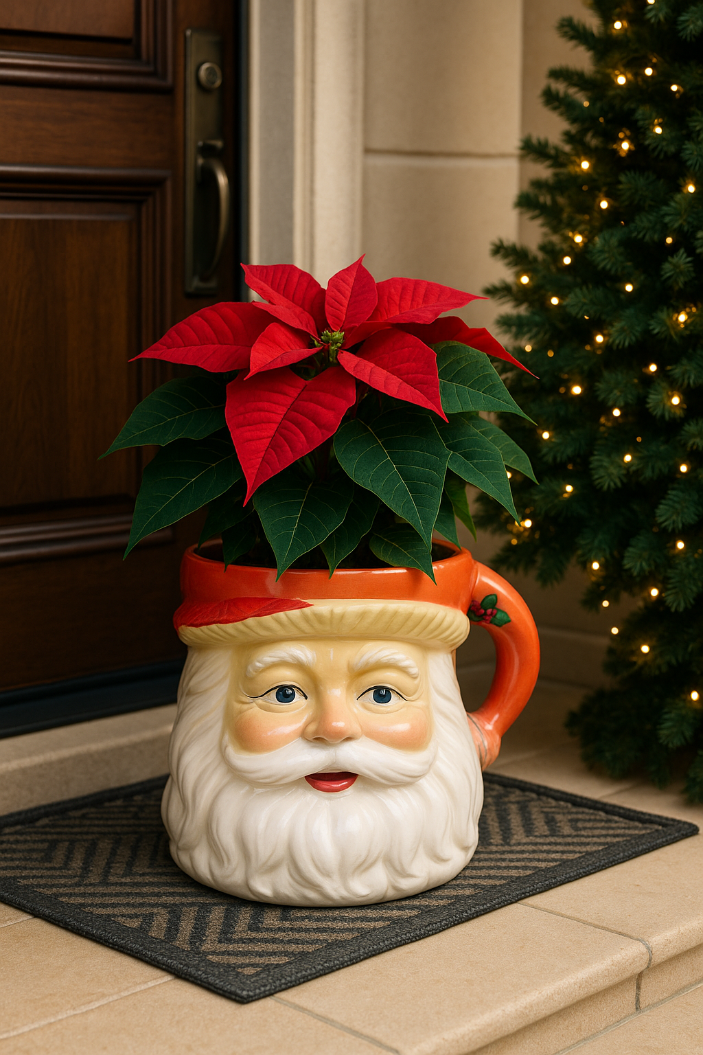 Santa Claus Ceramic Planter | Christmas Theme Home Decor Pot | 27 cm W × 22 cm H