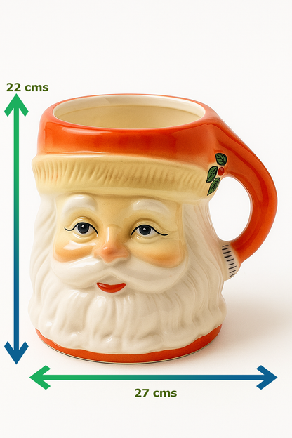 Santa Claus Ceramic Planter | Christmas Theme Home Decor Pot | 27 cm W × 22 cm H