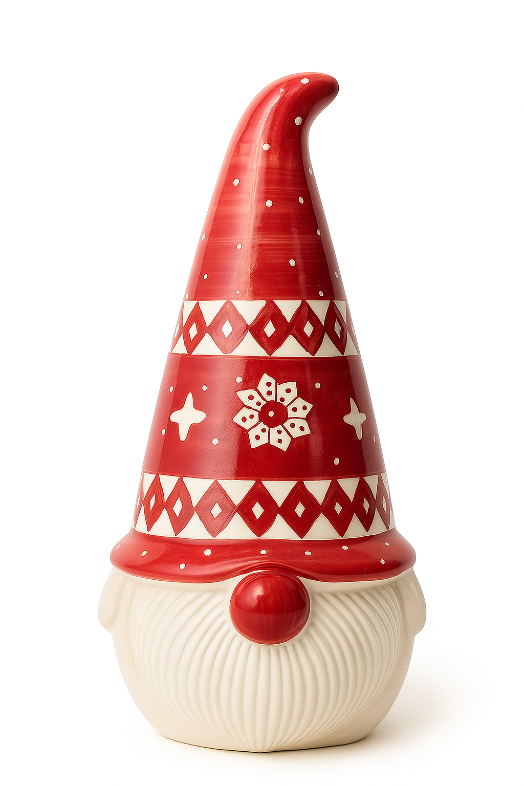 Red Santa Gnome Ceramic Decor – Christmas Table Accent (33 cm x 17 cm)