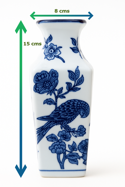 Blue & White Porcelain Vase – Oriental Floral Design