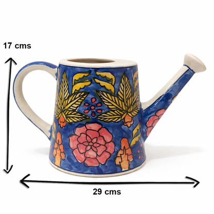House of Elegance Hub Ceramic Watering Can Vase (29 × 17 cm) | Handcrafted Floral Decorative Watering Can Showpiece for Home, Garden & Table Décor