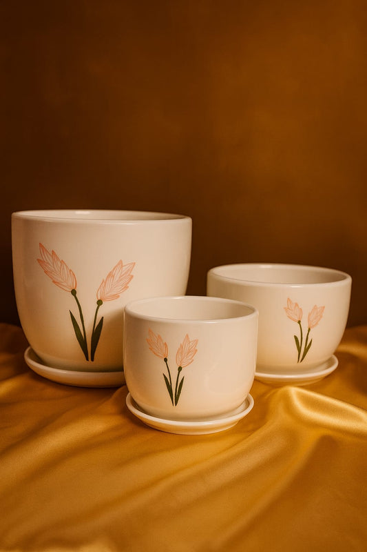 Beautiful Lily Flower Pot (Set of 3)