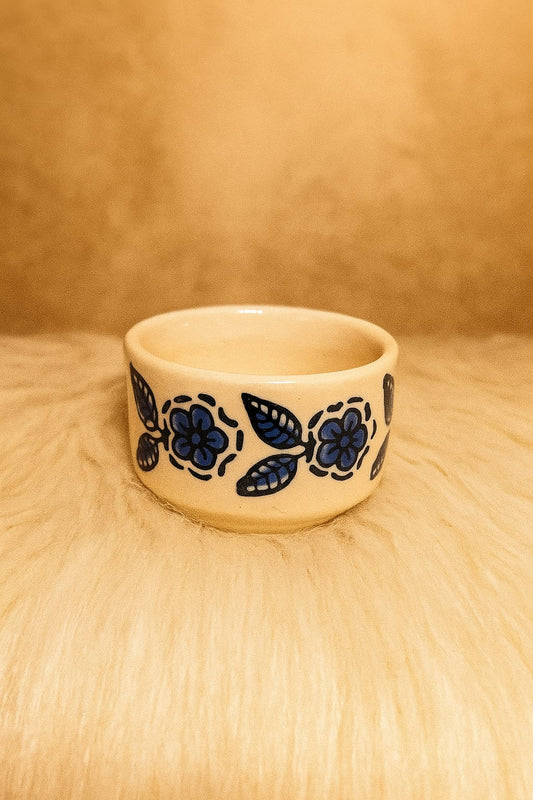 Small Blue & White Handpainted Ceramic Bowl – Chutney, Pickle & Sauce Serving Bowl