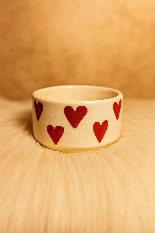 Handpainted Heart-Shaped Ceramic Dip Bowl / Chutney Bowl