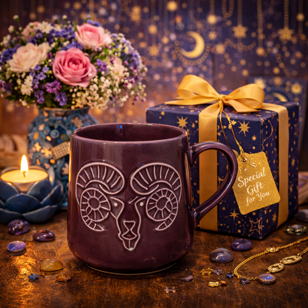 House of Elegance Hub Zodiac (Zodiac Sign) Ceramic Coffee Mug | 330 ml Handcrafted Astrology Cup | Premium Glazed Tea & Coffee Mug | Unique Gift for (Zodiac Sign) Lovers