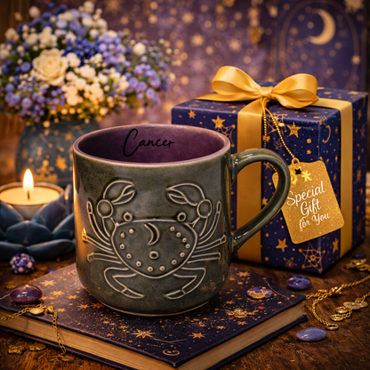 House of Elegance Hub Zodiac (Zodiac Sign) Ceramic Coffee Mug | 330 ml Handcrafted Astrology Cup | Premium Glazed Tea & Coffee Mug | Unique Gift for (Zodiac Sign) Lovers