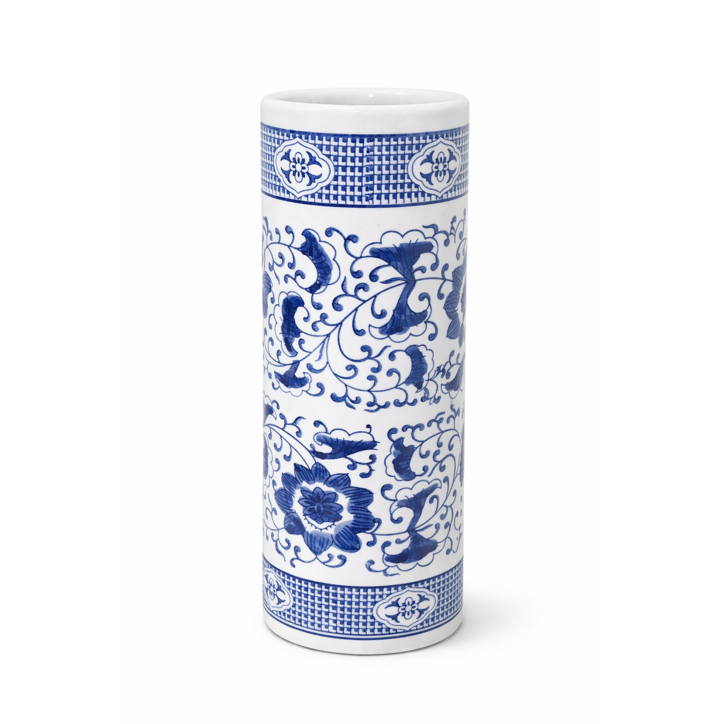 House of Elegance Hub 13 Inch Imported Porcelain Decorative Flower Vase | Blue & White Ceramic Tall Vase for Living Room, Table, Shelf & Home Decor | Elegant Floral Design Vase