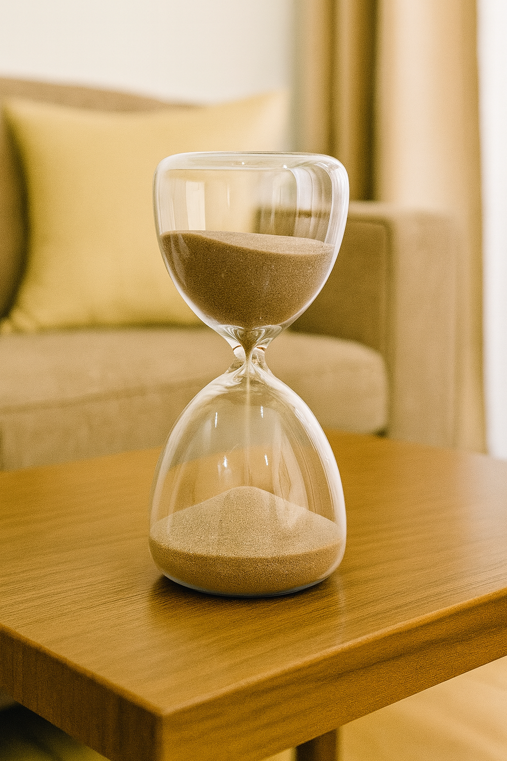 Elegant Glass Hourglass with Golden Sand – 6 Inch Timer Decorative Piece