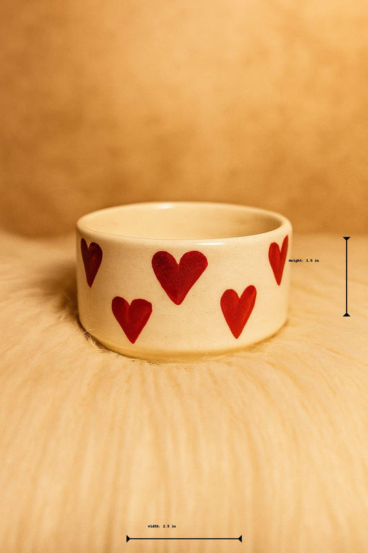 Handpainted Heart-Shaped Ceramic Dip Bowl / Chutney Bowl