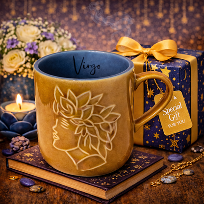 House of Elegance Hub Zodiac (Zodiac Sign) Ceramic Coffee Mug | 330 ml Handcrafted Astrology Cup | Premium Glazed Tea & Coffee Mug | Unique Gift for (Zodiac Sign) Lovers