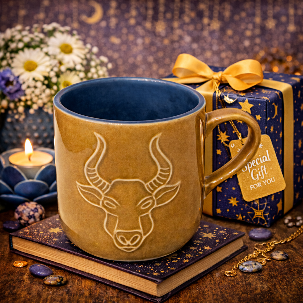 House of Elegance Hub Zodiac (Zodiac Sign) Ceramic Coffee Mug | 330 ml Handcrafted Astrology Cup | Premium Glazed Tea & Coffee Mug | Unique Gift for (Zodiac Sign) Lovers