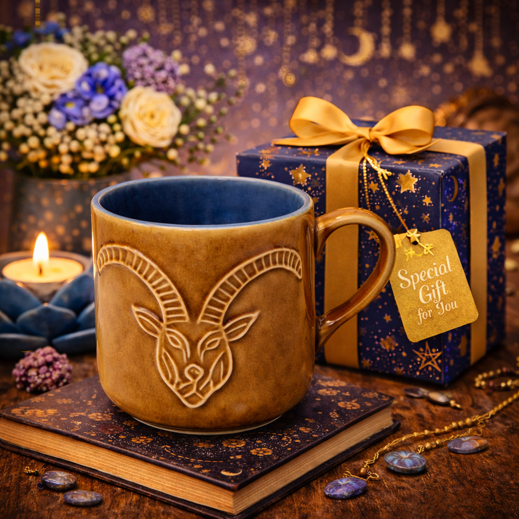House of Elegance Hub Zodiac (Zodiac Sign) Ceramic Coffee Mug | 330 ml Handcrafted Astrology Cup | Premium Glazed Tea & Coffee Mug | Unique Gift for (Zodiac Sign) Lovers